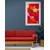Plakat s paspartujem živopisane linije listja - 30x45 silver