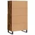 Visoka komoda dimljenog hrasta 60x36x110 cm konstruiranog drva