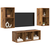 Set TV komoda Zidne 3 pcs Staro drvo Konstruirano drvo