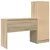 Stol s ladicama s policom s pohranom 2 pcs Sonoma hrast
