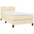 Vidaxl Box spring postelja z vzmetnico krem 90x200 cm blago