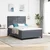 Vidaxl LED Box Spring Postelja Temno siva 140 x 200 cm Žamet