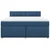 Vidaxl Box spring postelja z vzmetnico modra 180x200 cm blago
