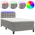 Krevet box spring s madracem LED svjetlosivi 90x190 cm baršun