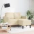 Sofa 2-sjed s ležaljkom u obliku slova L krem 125 cm tkanina