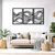 WallXpert metalni zidni ukras DCV-1107-MT, talasaste linije u 3 rama, 3 dela, 30 x 50 cm, crni