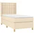 Vidaxl Box spring postelja z vzmetnico krem 90x200 cm blago