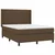 Vidaxl Box spring postelja z vzmetnico LED temno rjava 140x190cm blago