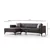 Atelier del Sofa Ugaona garnitura Horizon 85x43x207cm Tamnosiva