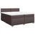 Vidaxl Box spring postelja z vzmetnico temno rjav 200x200 cm blago