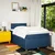 Vidaxl Box spring postelja z vzmetnico modra 120x190 cm blago