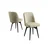 Hanah Home set trpezarijskih stolica Jiva 6 kom, krem tkanina Babyface, crne metalne noge