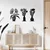 WallXpert metalni zidni ukras DCV-1096-MT, siluete cveća u vazama, set 3 kom, 15 x 40 cm, crni