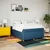 Vidaxl Box spring postelja z vzmetnico modra 140x200 cm blago