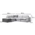 Atelier del Sofa Ugaona garnitura Loop 1 95x85x246cm Siva