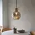Endon 111336 - Luster na sajli 1xE27/10W/230V zlatna/dimljena crna