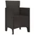 Vidaxl Vrtni Stol z blazino 2 szt. Rjava 53 x 49 x 85 cm Polipropilen