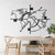 WallXpert metalni zidni ukras 5266, mapa sveta sa ružom kompasa, 98 x 75 cm, crni
