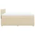 Vidaxl Box spring postelja z vzmetnico krem 140x200 cm blago