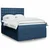 Vidaxl Box spring postelja z vzmetnico modra 140x190 cm blago