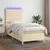 Vidaxl Box spring postelja z vzmetnico LED krem 80x200 cm blago
