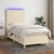 Vidaxl Box spring postelja z vzmetnico LED krem 100x200 cm blago