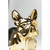 Meblo Trade Kasica Bulldog gold-black 27.5x34x14.5 cm