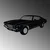 Wallity Zidna dekoracija Chevrolet Chevelle SS 1969 Malibu, 60 x 28 cm, Crna