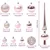 Set Božićnih Ukrasnih Kuglica 120 pcs Ružičasta Plastika