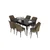 Hanah Home Set Trpezarijski sto i 6 stolica Eva, Braon-crni