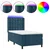 Greatstore Box spring postelja z vzmetnico LED temno modra 100x200cm žamet