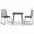 3-dijelni vrtni blagovaonski set od PVC ratana crni