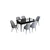 Hanah Home Set Trpezarijski sto i 6 stolica Han, Sivo-crni