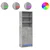 Visoka komoda LED siva betona 69x32,5x200 cm konstruirano drvo