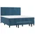 Vidaxl Box spring postelja z vzmetnico temno modra 160x200 cm žamet