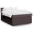 Vidaxl Box spring postelja z vzmetnico temno rjava 160x200 cm blago