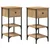Noćni ormar 2 pcs Smeđa 33.5 x 36 x 70 cm Konstrukcijsko drvo