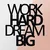 Wallity Zidna dekoracija Work Hard Dream Big Metal Decor, 65 x 70 cm, Crna
