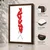 WallXpert uramljena MDF slika 3752KACT-040, devojka nosi toranj od crvenih srca, 37 x 52 cm