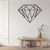WallXpert metalni zidni ukras 5039, geometrijski dijamant, 46 x 33 cm, crni
