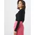 Trendyol Black Slim Snap Buttons Stand Collar Ribbed Flexible Knitted Body
