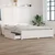 Vidaxl Posteljni okvir s predali bel 140x200 cm