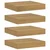 Polica na zidu 4 pcs Smeđa 23 x 23,5 x 4 cm Konstruirano drvo