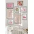 WallXpert set od 8 uramljenih slika Çgs-016, roze motivi – balerina, Matisse cvetni plakat, leptiri, flamingosi i natpis Okay, crni ram