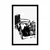 Plakat s paspartujem črnobel retro avto z abstrakcijo - 30x45 white
