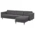 LANDSKRONA Sofa 4-sed, s lenjivcem/Gunnared tamnosiva/metal