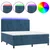 Vidaxl Box spring postelja z vzmetnico LED temno modra 160x200cm žamet