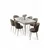 HANAH HOME Rasklopivi trpezarijski sto i stolice (7 delova) Asfel White Marble Cappuccino