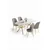 Lena - White Marble, Gold, Grey White MarbleGoldGrey Dining Table & Chairs Set (5 Pieces)