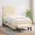 Vidaxl Box spring postelja z vzmetnico krem 90x200 cm blago